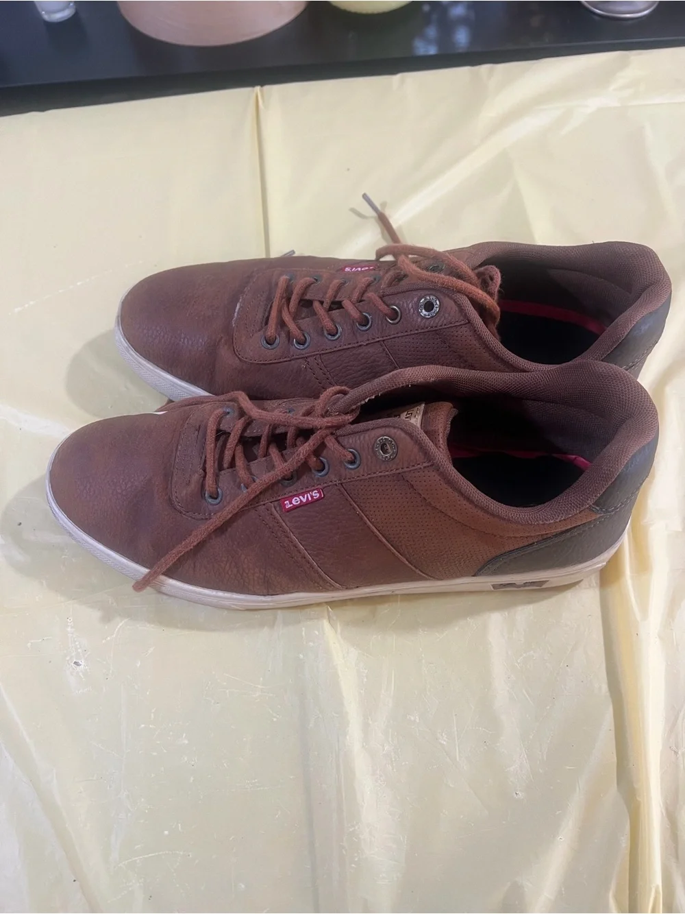 Levi's Men's Brown Lace-Up Sneakers with White Sole A2